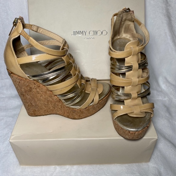 JIMMY CHOO PEAKABOO WEDGE HEELS - Picture 7 of 8
